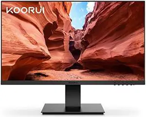 KOORUI 24 Inch Computer Monitor Full HD 1920 x 1080p VA Display 75Hz 3000:1 Contrast Ratio with HDMI, VGA, Frameless, 75 x 75 mm VESA Mountable, Ergonomic Tilt, Black