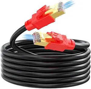 Cat 8 Ethernet Cable 250 FT, Heavy Duty 26AWG Cat8 Internet Cable LAN Network Cable High Speed 40Gbps,2000Mhz SFTP Ethernet Cables, Weatherproof S/FTP UV Resistant Indoor & Outdoor Ethernet Cable