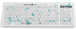 SaniType "Swipe Clean Smooth Surface Washable Keyboard (White) (USB) | KBSTRC106SC-W
