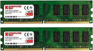 KOMPUTERBAY 8GB (2 X 4GB) DDR2 DIMM (240 PIN) 800Mhz PC2 6400 PC2 6300 8 GB - CL 5