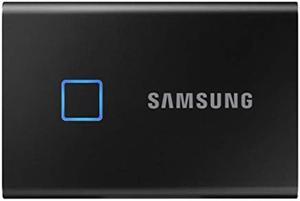 SAMSUNG T7 Touch Portable SSD 500GB  Up to 1050MBs  USB 32 External Solid State Drive Black MUPC500KWW