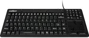WetKeys "Touchpad Plus Professional-Grade Rigid Silicone Waterproof Keyboard with Touchpad (USB) (Black) | KBWKRC106T-BK