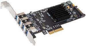 IO CREST USB 3.1 Gen 2 10 Gbps 4 Port Type-A PCI-e 3.0 x4 ASMedia ASM3142 Controller,SI-PEX20233