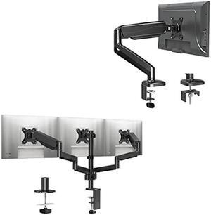 MOUNTUP Triple Monitor Stand Mount - 3 Monitor Desk Mount for Computer Screens Up to 27 inch, Triple Monitor Arm with Gas Spring, Heavy Duty Monitor Stand, Each Arm Holds Up to 17.6 lbs