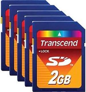 Lot of 25 Transcend 2 GB SD Flash Memory Card (TS2GSDC)