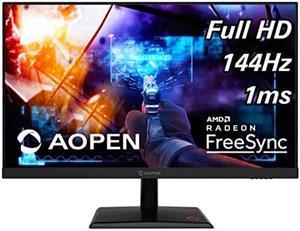 AOPEN 25MH1Q Pbipx 24.5" Full HD (1920 x 1080) TN Gaming Monitor with AMD Radeon FreeSync Technology, 144Hz, 1ms, (HDMI & Display Port), Black, FHD (1920x1080) 165Hz