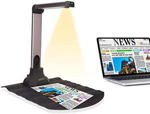 Document Camera, 12MP HD Book Document Scanner with OCR, Auto-Flatten & Deskew, Capture A4, Auto Focusing, Portable USB Document Scanner Support Convert to PDF, Word, Excel,TXT