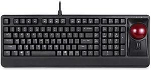 Perixx Periboard-522 Wired Trackball Mechanical Keyboard, Build-in 2.17 Inch Trackball with Pointing and Scrolling Feature, Durable 3.2lbs Weight