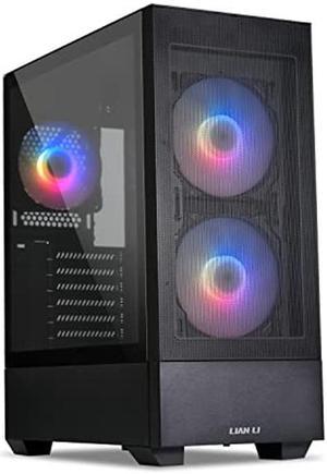 LIAN LI High Airflow ATX PC Case, RGB Gaming Computer Case, Mesh Front Panel Mid-Tower Chassis w/ 3 ARGB PWM Fans Pre-Installed, USB Type-C Port, Tempered Glass Side Panel (LANCOOL 205 MESH C, Black)