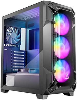 Antec Dark League DF600 Flux, Mid-Tower ATX Gaming Case, Flux Platform, 5 x 120mm Fans Included, ARGB & PWM Fan Controller, Tempered Glass Side Panel, 2 x USB3.0, High-End GPU Support