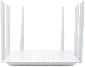 TUOSHI AC1200 Dual Band Unlocked 4G LTE Modem Router with SIM Card Slot, 1200Mbps Mesh WiFi, EC25-AFX Qualcomm Chipset, 5dBi High Gain Antennas, Support T-Mobile AT&T (six Antenna)