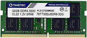 Timetec Hynix IC 32GB DDR4 3200MHz PC4-25600 Unbuffered ECC UDIMM 1.2V CL22 2Rx8 Dual Rank 260 Pin SODIMM Memory RAM Module Upgrade (32GB)