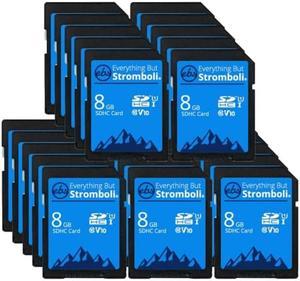 Everything But Stromboli 8GB SD Card (25 Pack) Speed Class 10 UHS-1 U1 C10 8G SDHC Memory Cards for Compatible Digital Camera, Computer, Trail Cameras