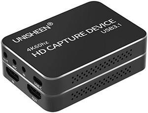 UNISHEEN USB 3.0 Game Capture Card 4K HDMI Video Adapter Card, Broadcast Live Stream and Record, HDMI to USB 3.0 Dongle HD 1080P Live Streaming Video Game Grabber Converter (UC2500H)