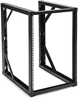 NavePoint 15U Open Frame Wall Mount Server Rack for 19" Networking IT Equipment & A/V Gear, 24.81" Depth, 330 lbs Weight Capacity, 12-24 Threaded