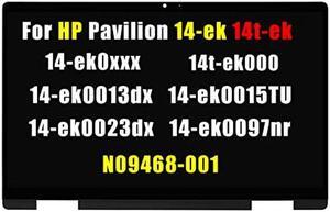GBOLE Screen Replacement for HP Pavilion x360 14-ek 14-ek0023dx 14-ek0015TU 14-ek0097nr 14-ek0013dx 14-ek0033dx N09468-001 LCD LED Touch Screen Display Panel FHD 1920x1080