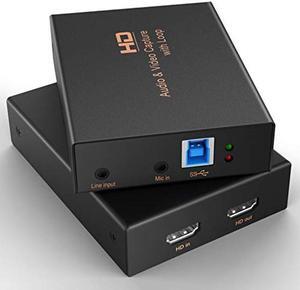Game Capture Card, USB 3.0 1080P 60fps HD Video Capture Card, High Speed Capture Card with HDMI Loop-Out for PS5, PS4, Nintendo Switch, Xbox One Gaming Streaming Live Broadcasts Recording