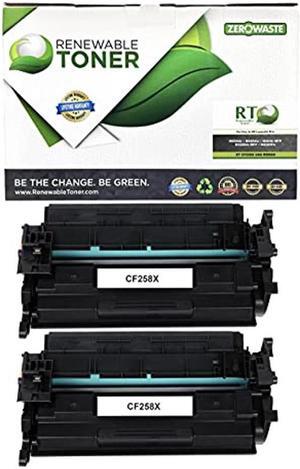 Renewable Toner USA Remanufactured High Yield Toner Cartridge Replacement for HP 58X CF258X Laser Printers M507 M528 MFP (Pack of 2 with Bypass Chip)