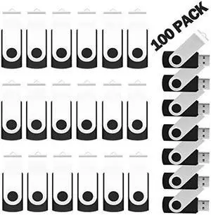 128MB Bulk Flash Drives 100 Pack, EASTBULL USB 2.0 Flash Drives Bulk USB Drive Bulk Storage Flash Drive Pack (Black)