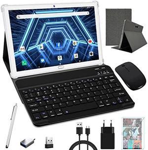 2 in 1 Tablet 101 inch Android 11 OctaCore Processor Dual Sim Cellular 4G LTE Tablet PC 4GB RAM 64GB ROM 256GB Expand Google Certified Tablet with Keyboard 13 MP Camera Bluetooth WiFi GPS Silver