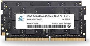 Adamanta 32GB (2x16GB) DDR4 2133Mhz PC4-17000 SODIMM 2Rx8 CL15 1.2v Non-ECC Unbuffered Notebook DRAM RAM