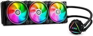 XPG EPS Levante 360 Addressable RGB CPU Liquid Cooler, 360mm Radiator, Three Dual Ring 120mm ARGB Lighting Fans