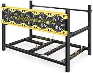 Funplaysmart V4D Pro 5/6-GPU Miner Rig Case, Stackable Miner Rack, Miner Frame with Integrated Aluminum Fan Bracket,Ethereum (ETH, ETC)