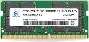Adamanta 32GB (1x32GB) Compatible for MSI GF63, GF65, GL65, GE75, GF75, GT76, GS75, GP75, Thin, Leopard, Raider, Stealth, Titan DT DDR4 2666MHz PC4-21300 SODIMM 2Rx8 CL19 1.2v Laptop Upgrade DRAM RAM