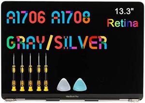 seven puppy Replacement Screen 13.3" for MacBook Pro Retina A1706 A1708 2560x1600 Late 2016 Mid 2017 EMC 3071 EMC 3163 EMC 3164 Full LCD LED Screen Assembly Display MLH12 MNQF2 MPXV2LL/A (Silver)