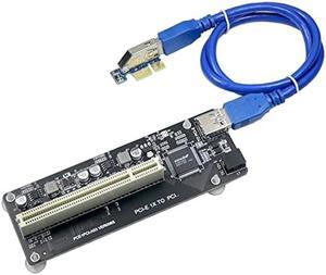 PCIe to PCI Adapter Card,PCI Express x1 to PCI Single/Double Converter,PCI-e Extender Card with USB3.0 Cable for Desktop Sound Card (PCIe to Single PCI Slot)