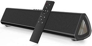 Portable Sound Bar for TV/PC, 105dB Bluetooth 5.0 Wireless & Wired Soundbar with 2200 mAh Battery, 3D Surround Sound Home Theater Built-in Subwoofer with Remote Control for Projectors/Phones/Tablets