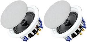 Herdio Ceiling Speakers 6.5 Inch, 320W 2-Way Round Flush Mount Speakers, Premium Stereo Sound, Easy to Install, Perfect for Home Theater Living Room Bathroom Office, (White, Pair)