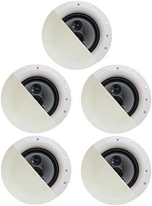 Acoustic Audio by Goldwood CSic84 Frameless 8" in Ceiling 5 Speaker Set 3 Way Home Theater Speakers, White, (Model: CSic84-5S)