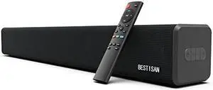 100Watt 32 Inch Soundbar, Bestisan 2.1 Channel Bluetooth 5.0 Sound Bar with Built-in Dual Subwoofer TV Speakers (2022 Update, 3 Audio Modes, HDMI Function)