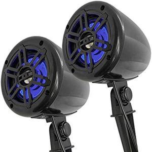 Seismic Audio - SA-LSB-LED - Pair of 4 Inch 2-Way Outdoor Speakers with LED Lights 300 Watts