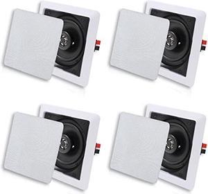Herdio Bluetooth Ceiling Speakers, 320W 5.25 Inch Flush Mount in Wall Speakers Surround Sound System, Perfect for Home Theater, TV, Bathroom, White, 2 Pairs