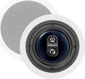Polk Audio RC6s In-Ceiling 6.5" Stereo-Speaker | Dual Channel from a Single Location | Perfect for Damp and Humid Indoor/Outdoor Placement - Bath, Kitchen, Covered Porches (White, Paintable-Grille)