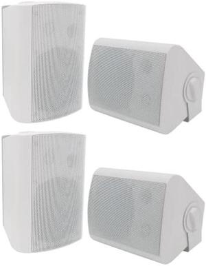 STUDIOFINIX 5.25 Inch 600W Outdoor Speakers Waterproof Wired, Passive Wall Mount Speakers for Patio Garage Home,2 Pairs (White)