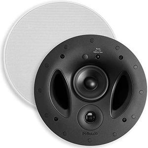 Polk Audio 70-RT 3-Way In-Ceiling Speaker (2.5" Driver, 7" Sub) - The Vanishing Series | Power Port | Paintable Grille | Dual Band-Pass Bass Ports White, White