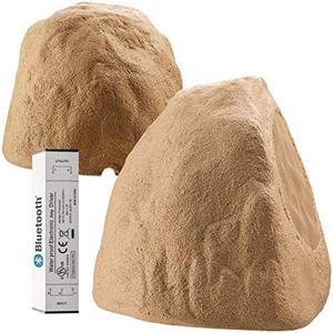 OSD Audio 8" Wireless Bluetooth Outdoor Rock Speaker Sandstone Canyon Brown Pair IP67 Power Supply BTR805