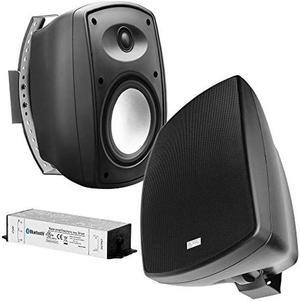 OSD Audio 6.5" Wireless Bluetooth Outdoor Patio Speaker Architectural Stereo Pair Black BTP650 Long Range Bluetooth