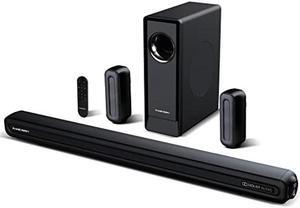 5.1 CH Surround Sound Bar with Dolby Audio, Sound Bars for TV, Wireless Subwoofer & Rear Speaker, Dolby Digital Plus, Bluetooth 5.0, Surround Sound System for Home Theater, 4K & HD TVs| HDMI & Optical