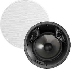 Polk Audio 80F/X-RT In-Ceiling 2-Way Round Surround Speakers - 8" Woofer, Dual 3/4" Tweeters | 100 Watts | Paintable Sheer Grille | White, Pair