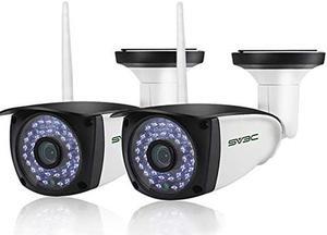 SV3C 2 Pack 5MP Outdoor Home Security Cameras, Dual Band 2.4G 5GHZ WiFi Camera, Onvif IP Cam with Human Motion Detect, RTSP Browser View, 2-Way Audio, SD Card Record, Metal Shell Waterproof, LAN Port