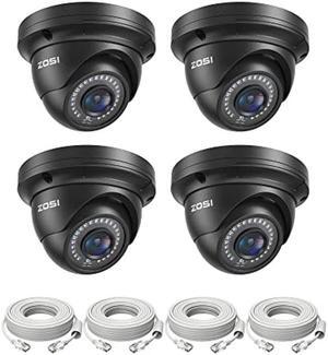 ZOSI 4 Pack 5MP 3K Add-on Security Dome POE Camera with Cable, 2880 x 1620 Indoor Outdoor IP Camera, 80ft Night Vision, 3.6mm Lens, 95degView Angle, IP66 Weatherproof (Only Work with ZOSI PoE NVR)