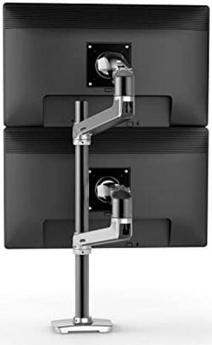 Ergotron - LX Vertical Stacking Dual Monitor Arm, VESA Desk Mount - for 2 Monitors Up to 40 Inches, 7 to 22 lbs Each - Tall Pole, Polished Aluminum