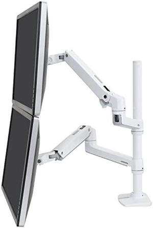 Ergotron - LX Vertical Stacking Dual Monitor Arm, VESA Desk Mount - for 2 Monitors Up to 40 Inches, 7 to 22 lbs Each - Tall Pole, White
