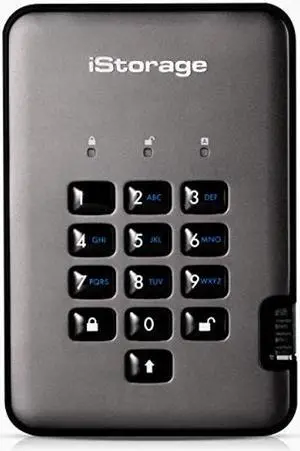 iStorage diskAshur PRO2 HDD 5TB | Secure Portable Hard Drive | FIPS Level 3 certified | Password Protected | Dust/Water-Resistant | Hardware encryption