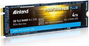 INLAND 4TB Performance Plus NVMe Internal Gaming SSD Solid State Drive Optimized for PS5 - Gen4 PCIe, M.2 2280, DRAM Cache, 176-Layer TLC 3D NAND Flash, Up to 7200MB/s
