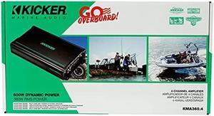 Kicker 48KMA3604 360 Watt 4-Channel Marine Amplifier Boat Amp KMA360.4